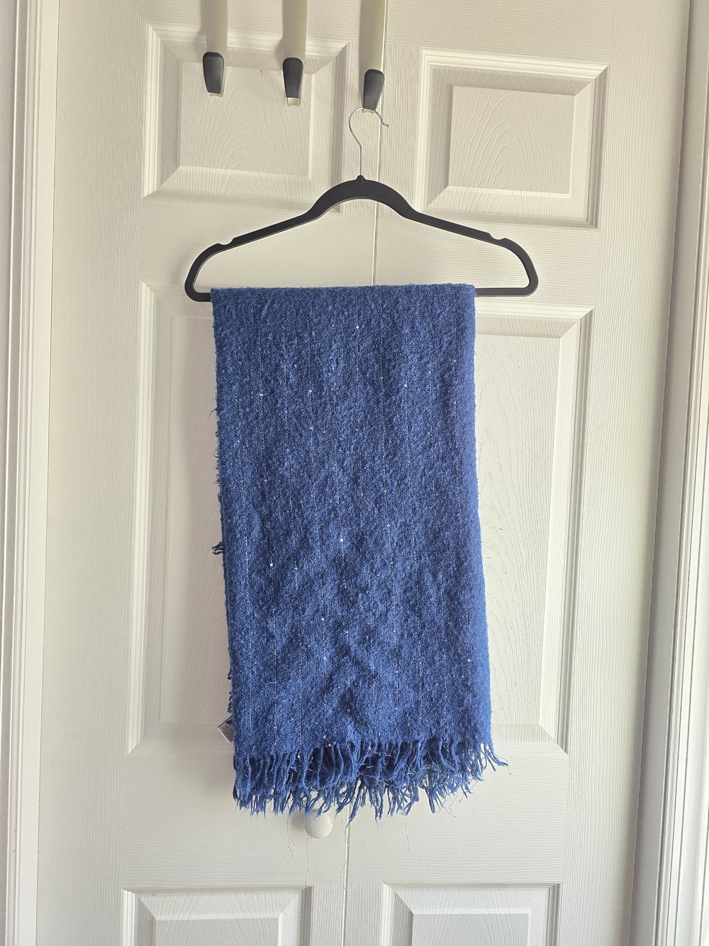 Nordstrom Rack Blue Sparkle Fringe Scarf 47inx47in